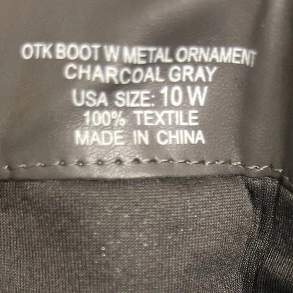 Lane Bryant Women’s Over the Knee Boot w/ Metal Ornament Charcoal Gray 10W NWT - Picture 7 of 9